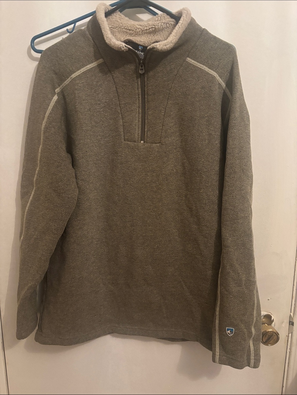 Kuhl Men's Olive Green Zip-Neck Fleece Pullover
